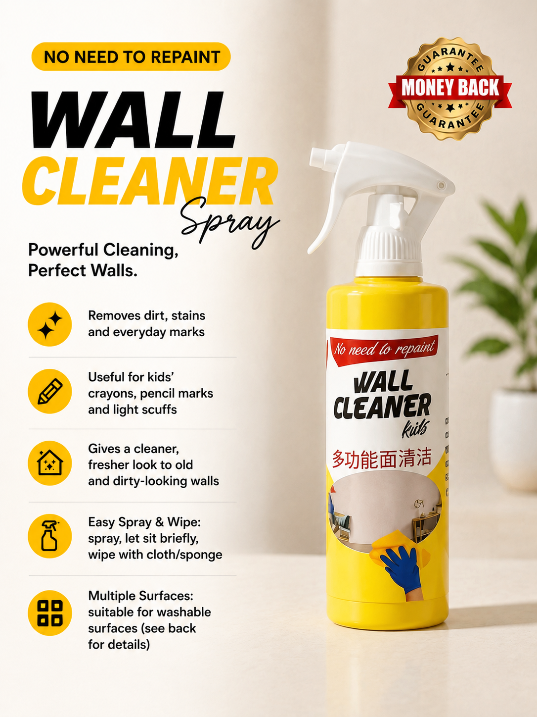 Multi-Surface Stain Remove Wall Cleaner